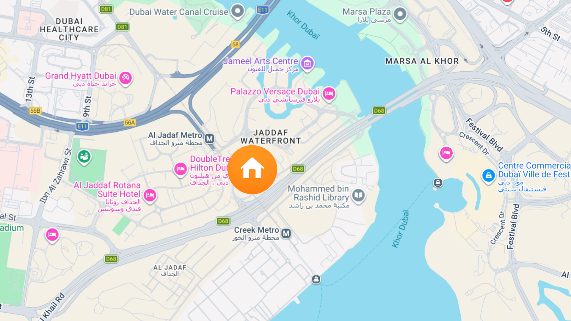 Map of Hotel Room, Al Jaddaf Waterfront, Al Jaddaf, Dubai