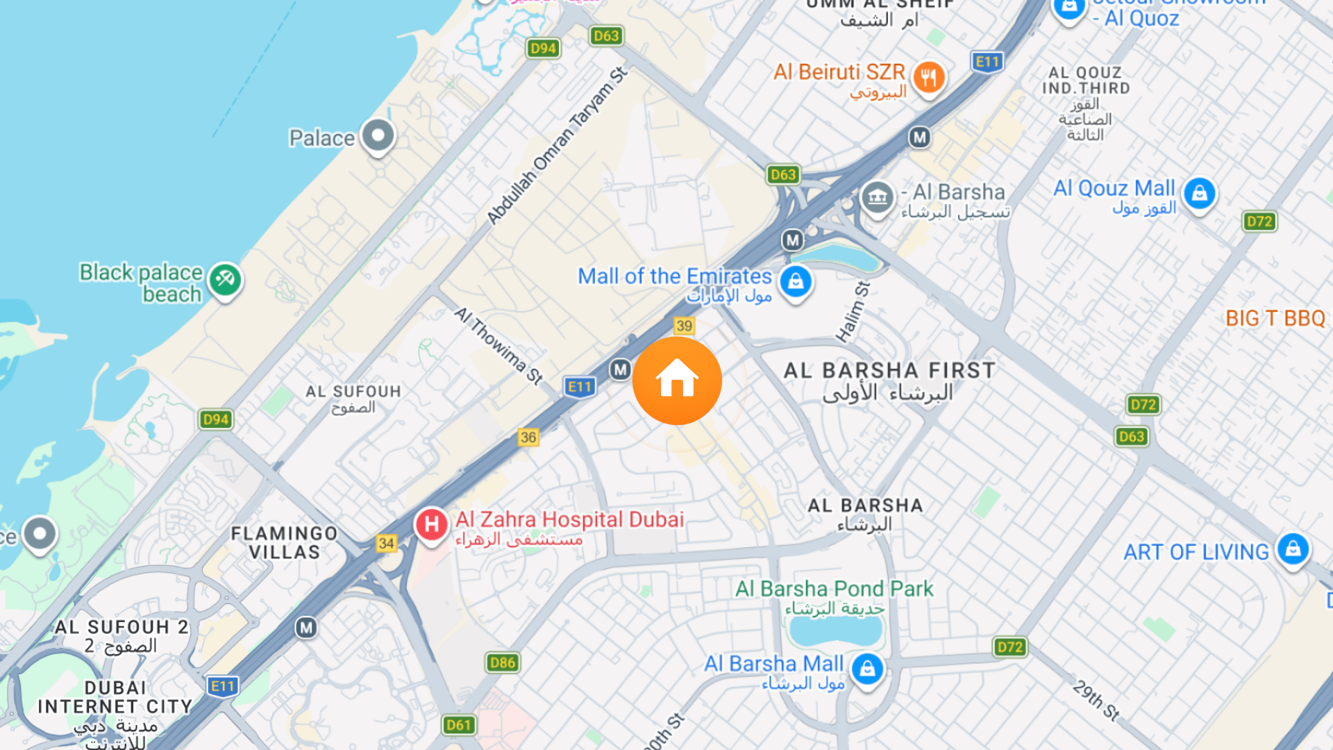Map of 2 Bedroom Apartment, Al Barsha 1, Al Barsha, Dubai
