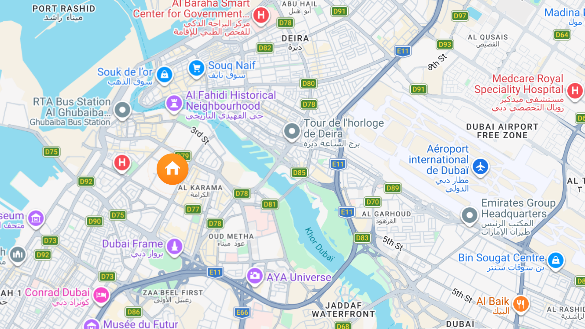 Map of 1 Bedroom Apartment, Al Mankhool, Bur Dubai, Dubai