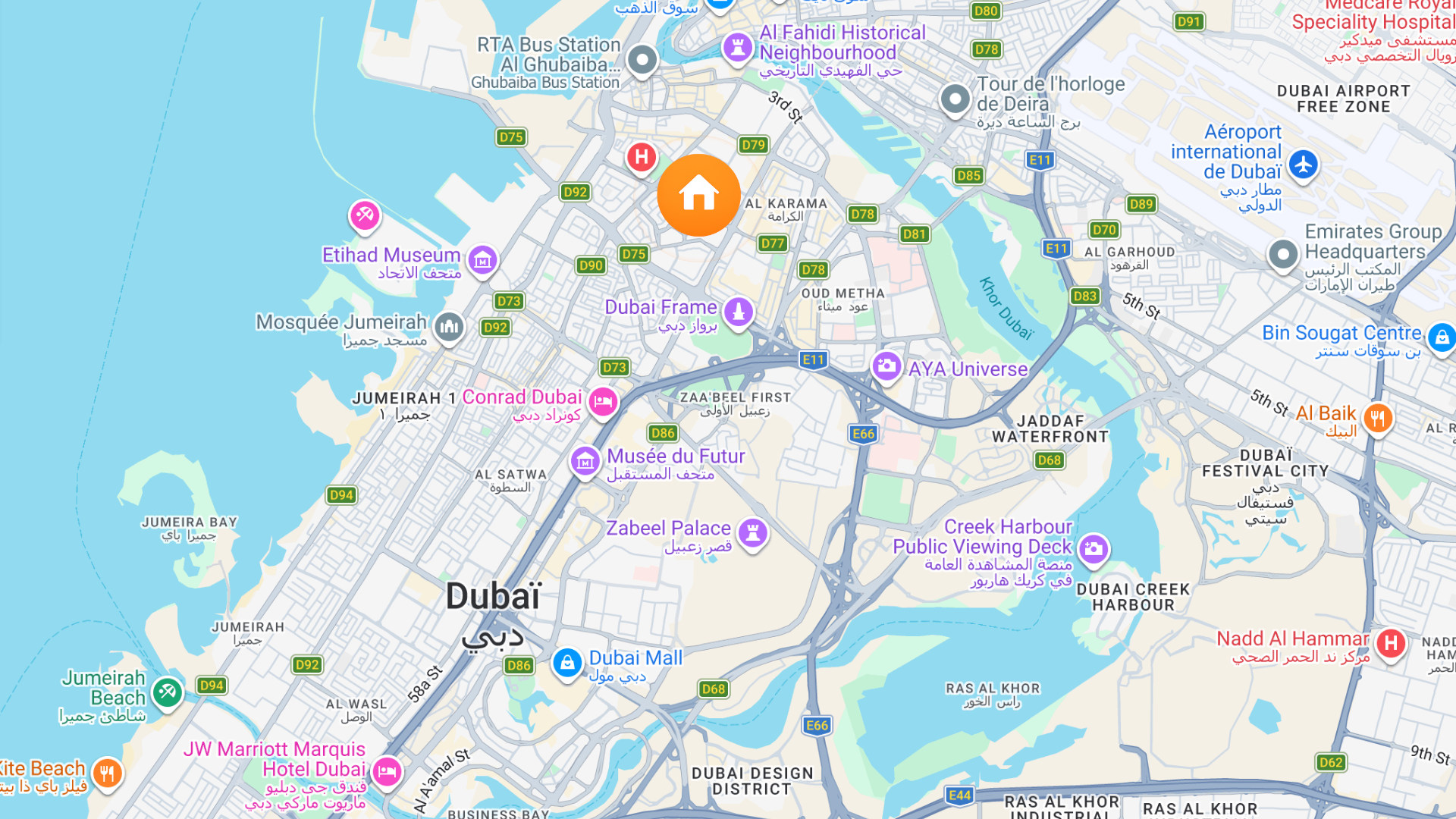 Map of Hotel Room, Al Mankhool, Bur Dubai, Dubai