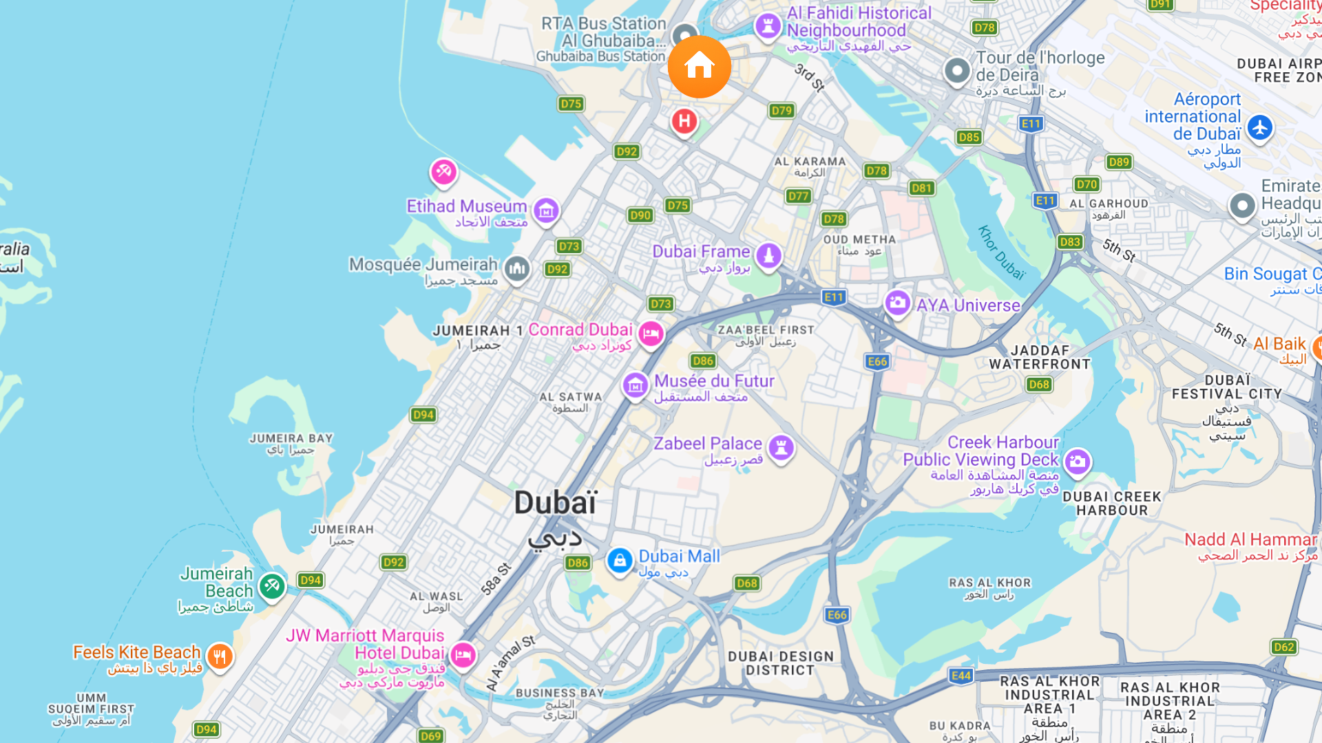 Map of Hotel Room, Al Mankhool, Bur Dubai, Dubai