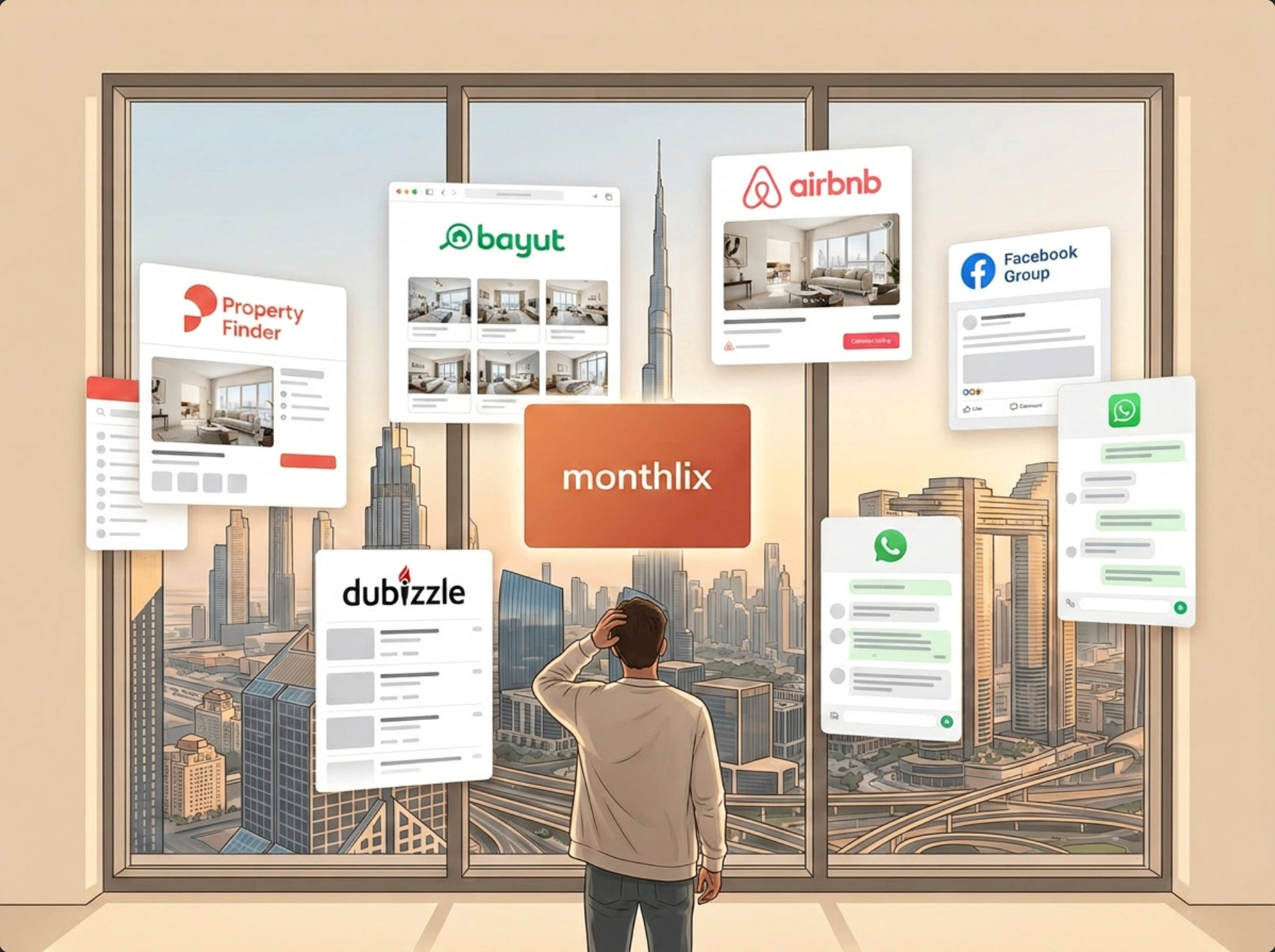 A newcomer surrounded by fragmented rental platforms in Dubai