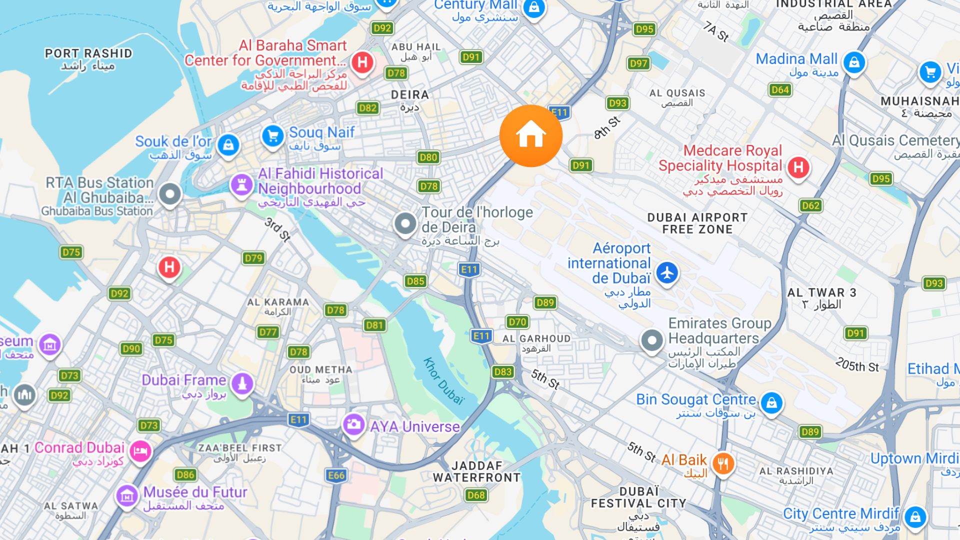 Map of Hotel Room, Hor Al Anz, Bur Dubai, Dubai