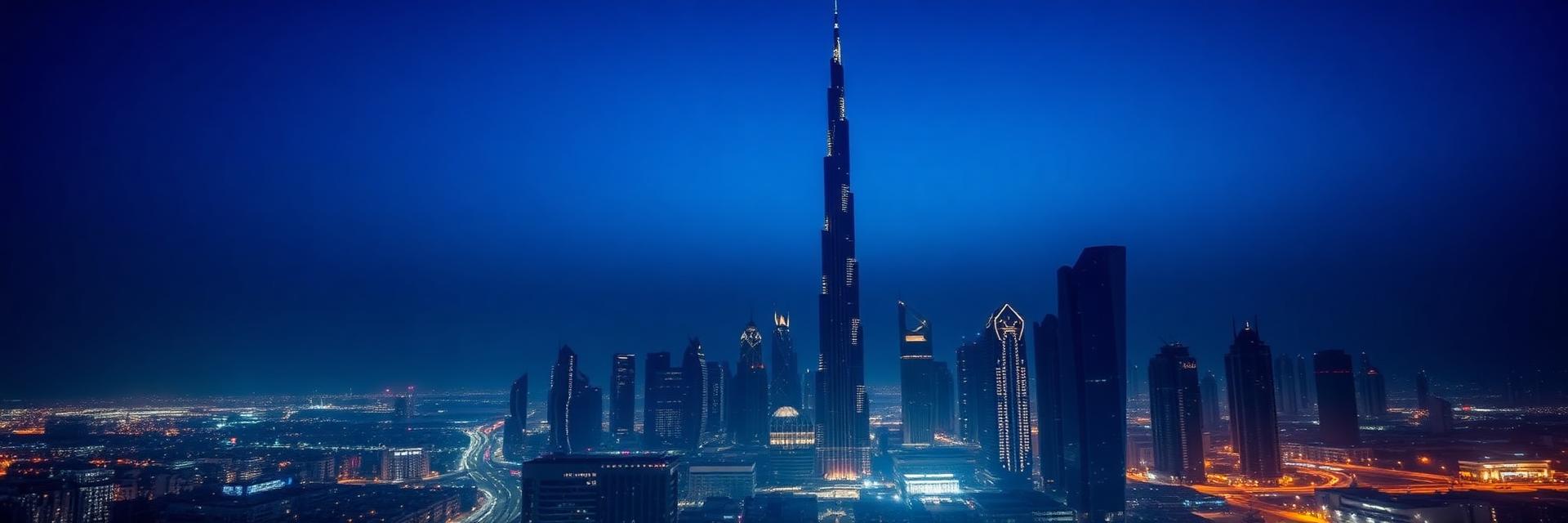 Dubai skyline at blue hour